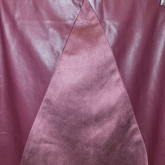 Cato Woman's Large Purple Faux Suede Leather Mini Skirt Pull On Stretch Party - Picture 4 of 11